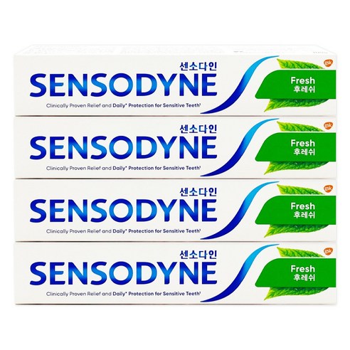 센소다인 후레쉬 치약 120g, 100g, 4개