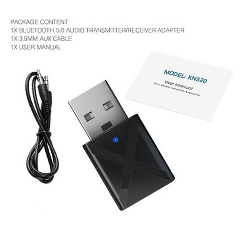 무선 블루투스 신제품 잭 USB 수신기 어댑터 차량용 미니 스테레오 AUX 오디오 PC 3.5mm 5.0 송신기 TV, 1) Black, 1) Black