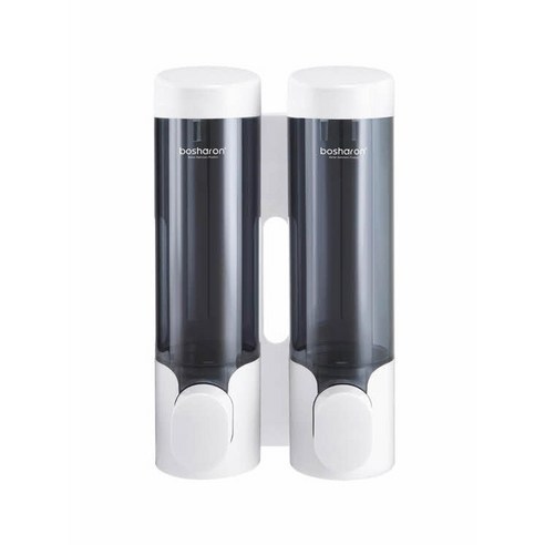 무타공 욕실 디스펜서 호텔 욕실 주방 샴푸통 고급 물비누 벽걸이 320ml, 키리스 화이트, 2개