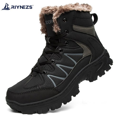 RIYNEZS 남자 신발 따뜻한 방한화 방한 패딩 털안감 실내화
