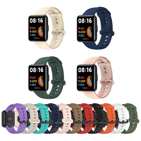 샤오미 미워치 라이트 2 실리콘 스트랩 Redmi watch2 lite 11색, 블랙