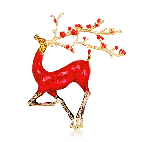 KORELAN 동물 브로치 패션 그린 오 드립 브로치 성격 귀여운 엘크 sika 사슴 만화 코사지 자리