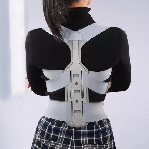 애플버니 허리업 바른 어깨 가슴 척추 허리 허리 골반 자세밴드, 그레이, 1개