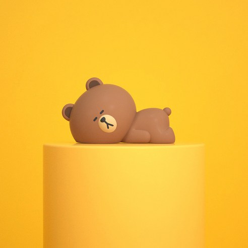 라인프렌즈 차량용 미니 피규어, 낮잠 브라운 Nap Brown, 2개