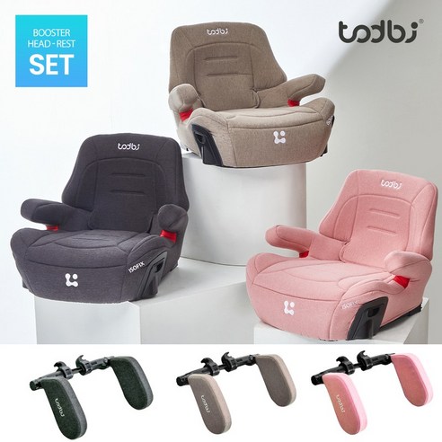 토드비 코쿤 엠플러스 ISOFIX 주니어 부스터카시트+헤드레스트 SET, 블라썸핑크/나이트차콜(개별배송)