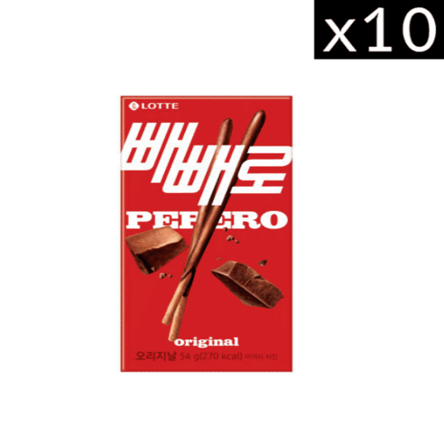   빼빼로 초코, 54g, 10개