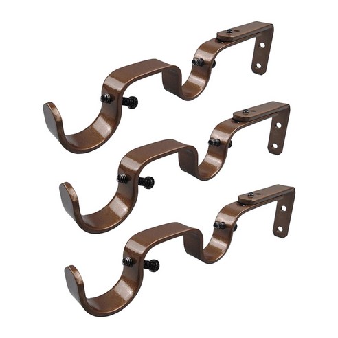 조절 가능한 25.4mm 커튼봉을 위한 견고한 철제 3파트의 견고한 커튼봉, 브라운, 철