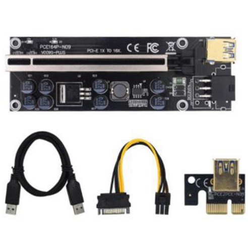 Retemporel 6 개 Ver009S Plus USB3.0 Pcie 어댑터 카드 16X 60mm 그래픽 확장 케이블 Sata 15Pin - 6Pin, 1개