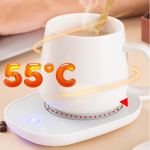 다이룸마켓 USB 무선 온도유지 머그워머 컵워머, 1개, 퓨어화이트