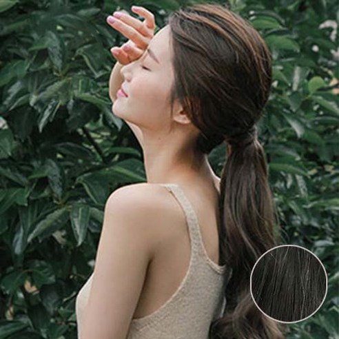 가발매니아 포니테일 올림머리 가발 플럼, 내츄럴블랙, 1개