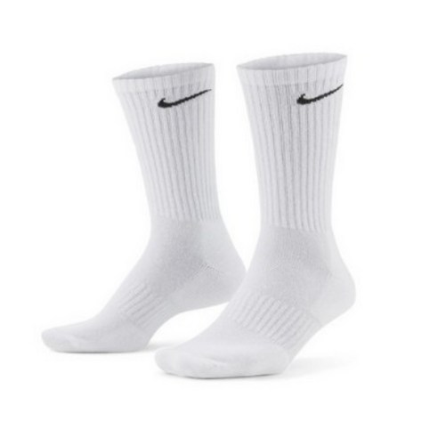 나이키 에브리데이 쿠션 트레이닝 크루 샥스 스포츠 장목 양말(2세트 6켤레), 화이트(2세트 6켤레)