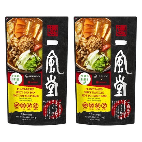 잇푸도 플랜트 베이스 나베 스프 스파이시 탄탄맛, 2개, 750g