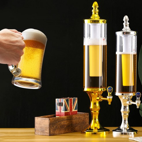 맥주타워 new맥주타워 소맥제조 혼술 파티 폭탁주 디스펜서 와인, new맥주타워 실버, 3L, 1개