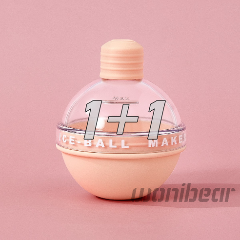 1+1 WONIBEAR 아이스볼 메이커 왕얼음틀 2P, 1+1 01-01 핑크+블루