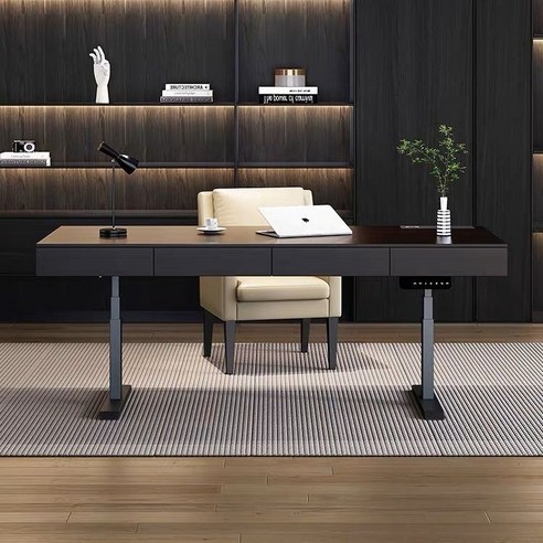 이탈리아 미니멀 고급 서재 높이 조절 모션데스크