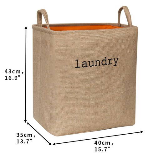공장 직공 다국적 Laundry 사각형 대용량 황마 수납통 두께 증가, 큰 황마 laundry 43*35*40