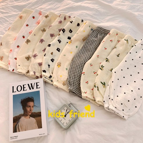 사랑스러운 아이를 위한 포근하고 편안한 면 100% 몸빼 고쟁이바지 상하의 세트