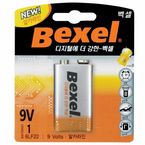 벡셀 알카라인 9볼트 건전지 (9V / 6LF22), 1개입, 10개