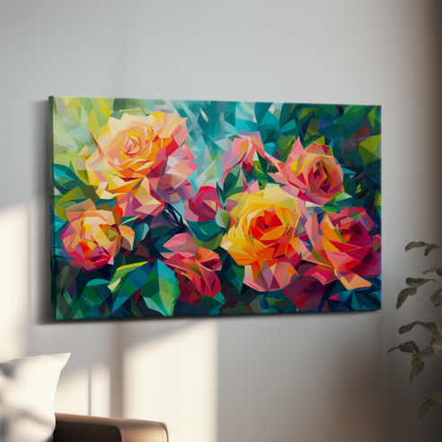 아트앤코 돈 들어오는 장미 캔버스 그림 75x50cm 풍수지리 인테리어 대형 액자, AT3146 장미 벨벳 페탈즈