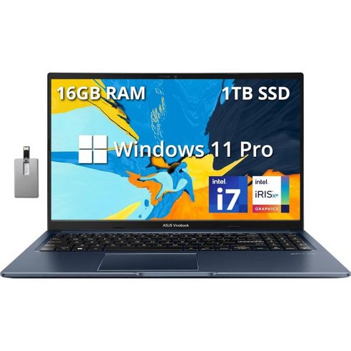 프리미엄 고성능 노트북 ASUS VivoBook 15.6 FHD 터치스크린 Intel Core i7-1255U 16GB RAM 1TB PCIe SSD Iris Xe 그래픽 백라, 16GB | 1TB PCIe SSD