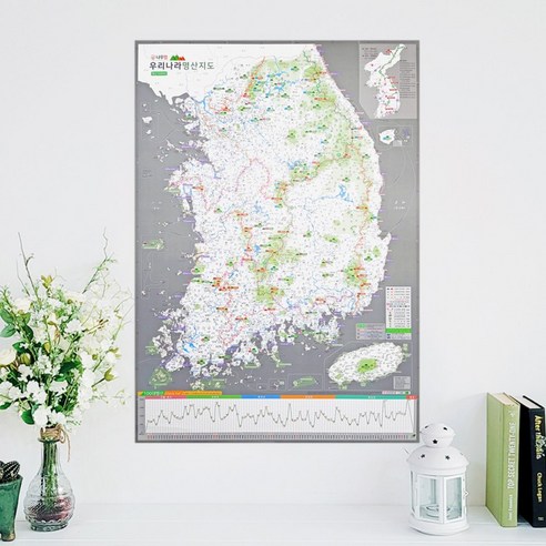 [내일상자]우리나라 3000 명산지도 + 핀스티커 - 한국100대명산 백두대간 트래킹 등산지도 대한민국 지도, 상세페이지 참조, 상세페이지 참조, 상세페이지 참조