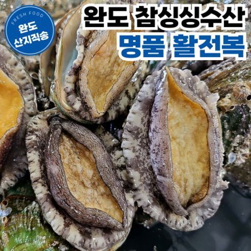 [완도참싱싱수산] 산지직송 당일채취 산소포장 명품 활 전복, 1개, 500g (왕특대 4~5미)