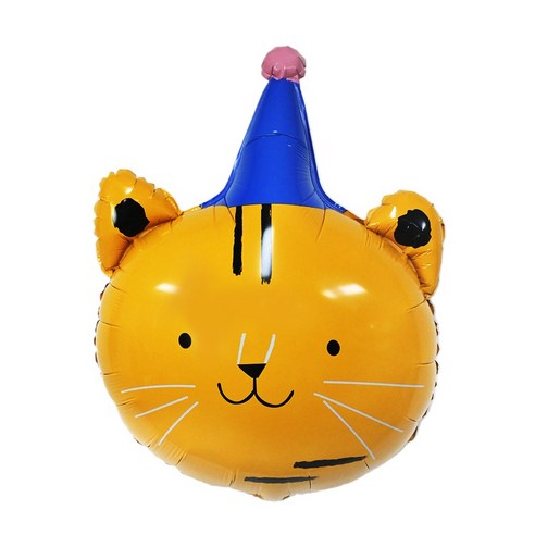 고깔모자 동물 호일풍선 사자 호랑이 원숭이 곰돌이 생일파티 이벤트, 2개, 고깔모자 호랑이