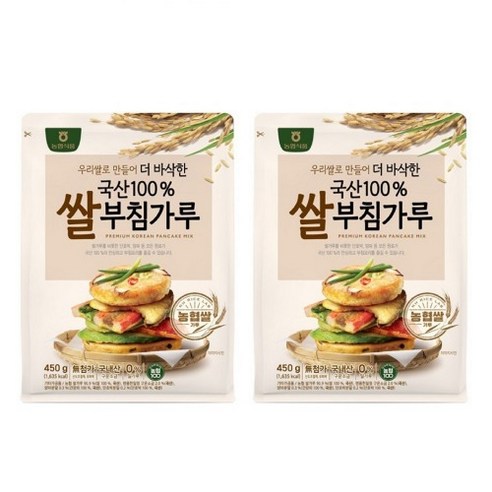 농협식품 우리쌀100% 프리믹스 쌀 부침가루 450gx2개 총 900g, 2개, 450g