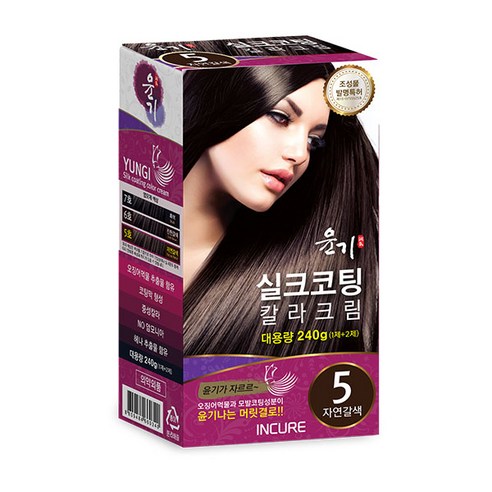 로브로제 윤기 실크코팅 칼라크림 새치커버 염색약, 5호(자연갈색), 1개