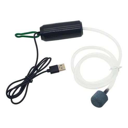 버클 에너지 절약 에어 스톤으로 충전하는 5V 미니 수족관 산소 공기 펌프 USB, 소량 블랙, 플라스틱 구리