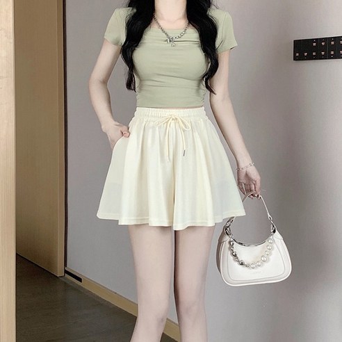 주디앤 여성 에브린 러플 밴딩 반바지