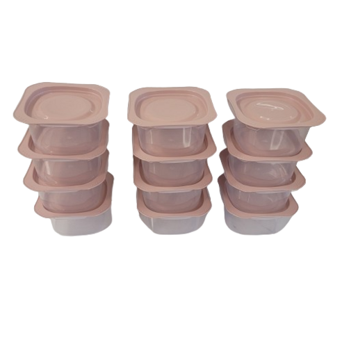 국내생산 전자레인지용 냉동밥 내열 밀폐용기 소분 보관용기 300ml (12P 세트), 핑크, 12개