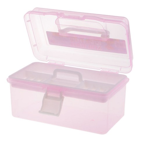 바느질 그림 하드웨어 도구 보관 상자 케이스 홈 주최자 핑크, 설명, 플라스틱