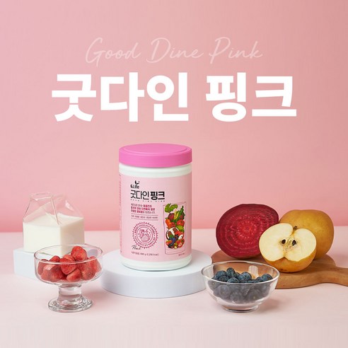 지라이프 컬러쉐이크 굿다인 핑크 다이어트쉐이크 선식 건강식단 식사대용 영양한끼 딸기맛, 600g, 1개