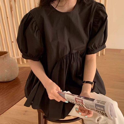두잇잇 퍼프소매 여성 빅사이즈 컬러블라우스