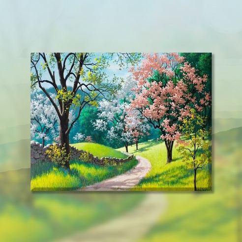 votgl diy페인팅 피포페인팅 명화그리기 그림그리기유화그리기세트40 x 50cm, 009 봄, 1개