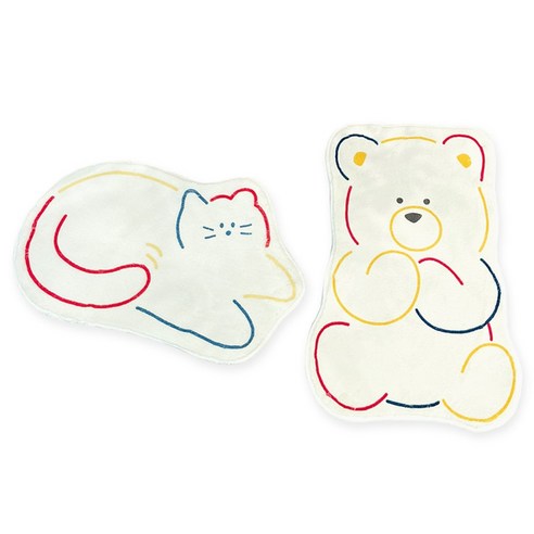 MDIV 2장세트 애니멀 베이직 미끄럼방지 발매트 미니러그-RS02