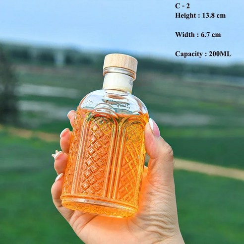 디캔터 유리 200ml 바웨어 와인 무연 핸드블로운 클래식 럭셔리 용기 위스키, C-2