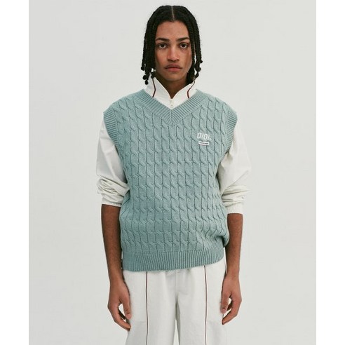 OIOI 컴포트 니트 베스트_민트 COMFORT KNIT VEST_MINT