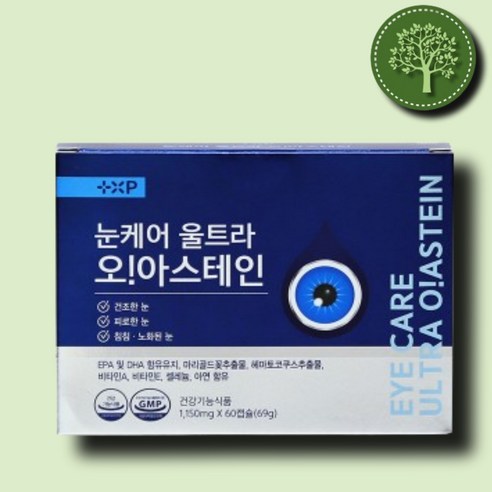 녹내장 눈의 피로 건조 침침 오메가3 루테인 아스타잔틴, 6개, 30정