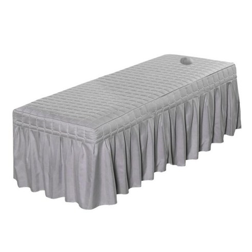 숨구멍 20을 가진 단단한 안마 테이블 치마 침대 대차대조표 덮개, Gray-185x70cm, 100% 폴리 에스터