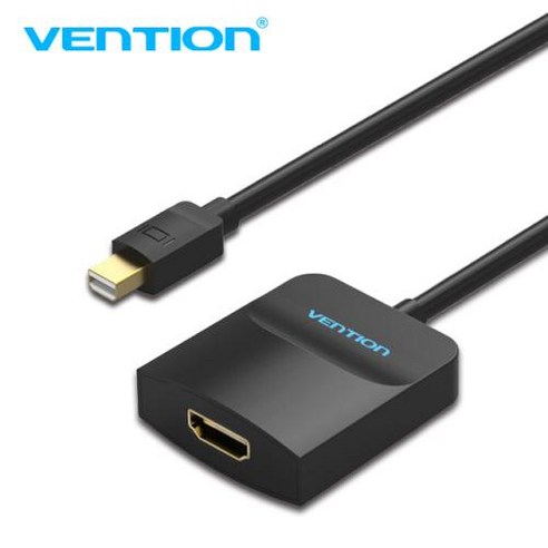 Vention-썬더볼트-HDMI 컨버터 미니 디스플레이 포트-HDMI 어댑터 케이블 애플 맥북 에어 프로 아이맥 서개, Black, 1) Black
