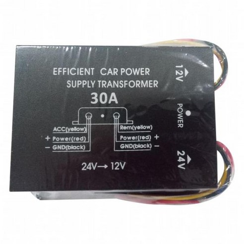 자동차 전원 공급 장치 스텝 다운 변압기 24V 12V 변환기 10A 15A 20A 30A 출력 메모리 고저 인버터, 1개