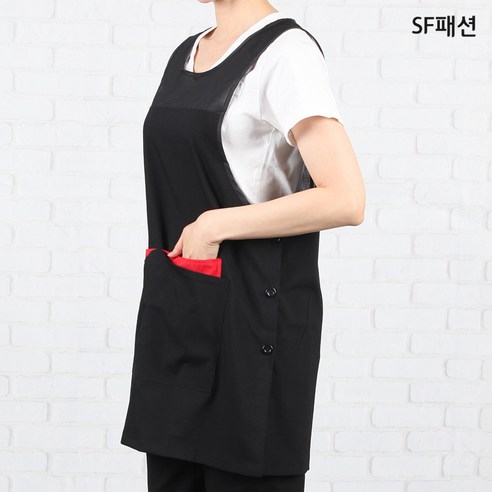 여름을 시원하고 센슈얼하게 연출할 수 있는 SF패션 어깨 등 메쉬 원피스 앞치마
