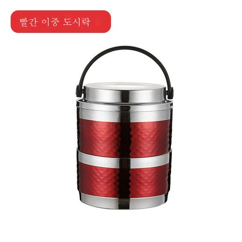 ZHF 304 스테인리스 도시락 분격 보온냄비 도시락 적층형 동그란 밀폐함, ZHF 레드(기본), ZHF 한 층