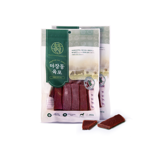 사랑하는 반려견을 위한 최고의 선택, 똑똑한입 마장동 육포로 면역력까지 강화하세요!