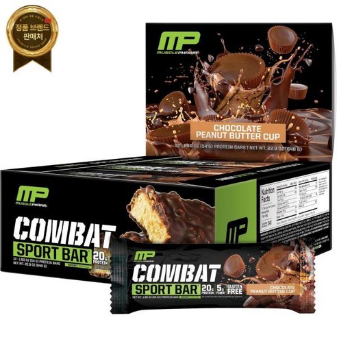 머슬팜 컴뱃 프로틴 바 초콜릿 피넛버터 57g x12개