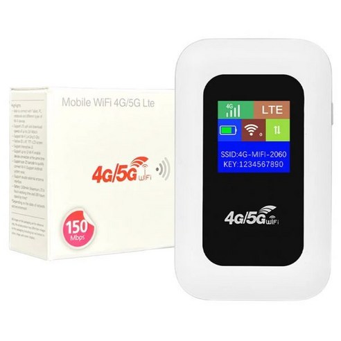 게이밍 원룸 공유기 휴대용 포켓 MiFi 모뎀 모바일 와이파이 스팟 SIM 카드 슬롯 포함 4G/5G 라우터 150Mbps 4G LTE 무선 3000mA, Asian LED, 1개