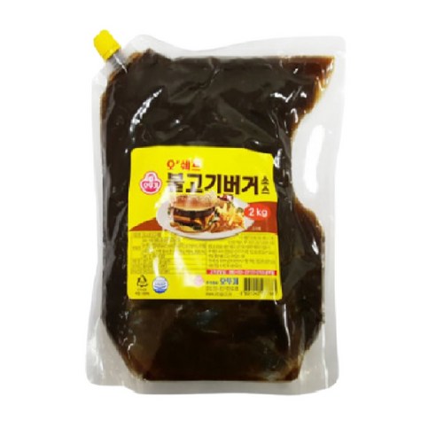 (실온)[오뚜기]오쉐프 불고기버거소스2kg, 2kg, 2개