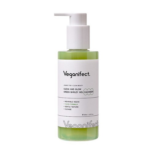 비건이펙트 클린 앤 글로우 청보리 LHA 젤 클렌저(205ml), 250ml, 단품
